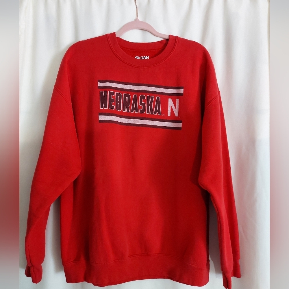 Gildan Nebraska Red Crewneck Sweatshirt